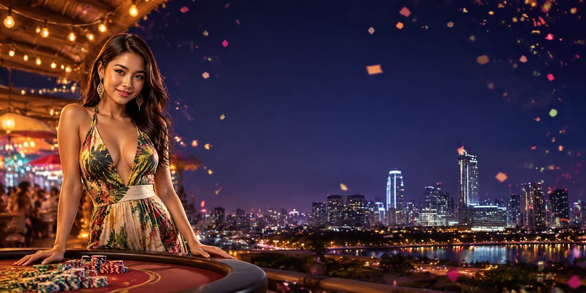 Pendaftaran dan bonus di pasar malam Vietnam dengan suasana neon yang semarak dan meriah