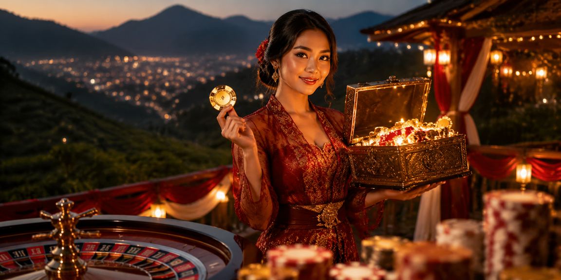 Meja roulette di pasar malam yang menggambarkan keseruan permainan dengan bonus aktif